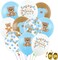 45Pcs Blue Bear Baby Shower Party Balloons, 12" Latex Printed We Can Bearly Wait Brown Creamy Bear Balloon Decor for It's A Boy Gender Reveal Kid Birthday Wedding Photo Prop Party Decorations Supplies
